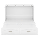 Hearth and Haven Collins Full Size Murphy Bed with 1 Drawer, Sockets and USB Ports, White LP000670AAK