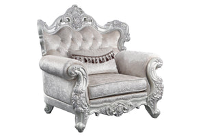 English Elm Melrose 3Pc Traditional Living Room Set In Elegant Champagne With Silver Brush Finish & Comfort B009S01048