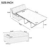 Folding Ottoman Sleeper Bed: Twin Size, Light Gray - Convertible Guest Bed, High-Density Foam