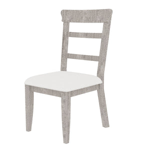 English Elm Upholstered Pine Wood Dining Chairs (19.1*24*37.4Inch)Set Of 2, Dining Room Kitchen Side Chair Ladder Back Side Chairs Gray