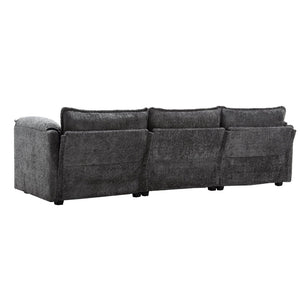 English Elm United We Win 112" Oversized L-Shaped Sectional Sofa - Modern Chenille Cloud Couch With Ottoman & Memory Foam P2 W1568S00182-GIGA