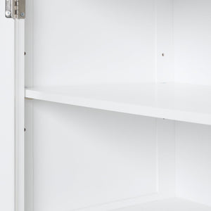 English Elm Tall Freestanding Bathroom Cabinet Two Drawers Adjustable Shelves Matte Mdf Storage White N725P407739K