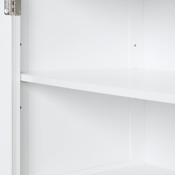 English Elm Tall Freestanding Bathroom Cabinet Two Drawers Adjustable Shelves Matte Mdf Storage White N725P407739K