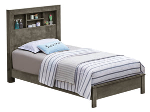 English Elm Tranquil Gray Transitional Bed Frame with Sturdy Particle Board Support, 48"H x 43"W x 81"D, Chic Design B078S00244