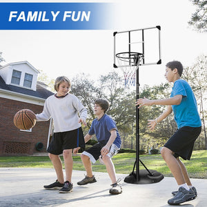 English Elm Portable Basketball Hoop Adjustable Steel System with Pvc Backboard for Youth and Adults W1408138528