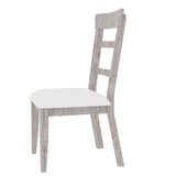 Hearth and Haven Upholstered Pine Wood Dining Chairs (19.1x24x37.4Inch)Set Of 2, Dining Room Kitchen Side Chair Ladder Back Side Chairs Gray W876131313