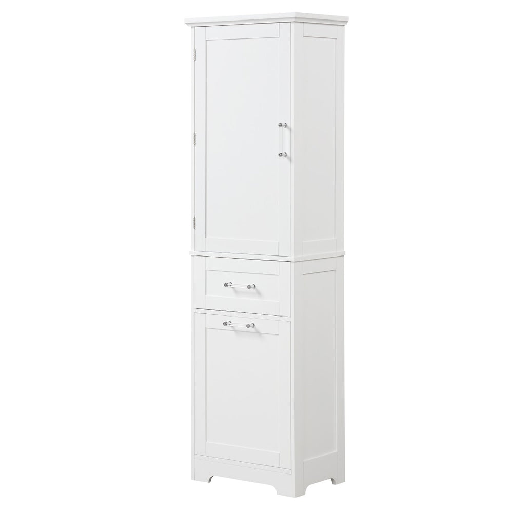 English Elm Tall Bathroom Storage Cabinet - Sleek Freestanding Organizer With Adjustable Shelf & Mixed Drawers N725P206895K-GIGA