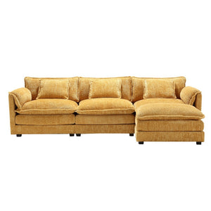 English Elm United We Win 112" Oversized L-Shaped Sectional Sofa With Moveable Ottoman & Plush Memory Foam Comfort W1568S00195-GIGA
