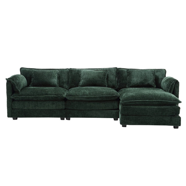 English Elm United We Win 112" Oversized L-Shaped Sectional Sofa Cloud Couch With Moveable Ottoman & Memory Foam W1568S00180-GIGA