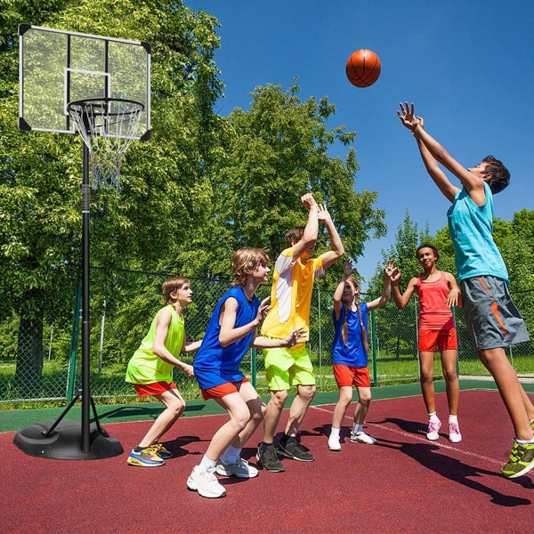 English Elm Portable Basketball Hoop Adjustable Steel System with Pvc Backboard for Youth and Adults W1408138528