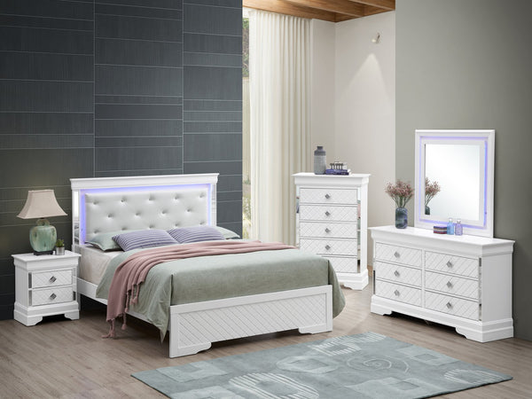 English Elm Elegant Silver Champagne King Bed – Transitional Design For Luxurious Bedrooms, Durable & Stylish B078S00547