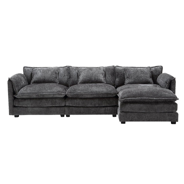 English Elm United We Win 112" Oversized L-Shaped Sectional Sofa - Modern Chenille Cloud Couch With Ottoman & Memory Foam P2 W1568S00182-GIGA