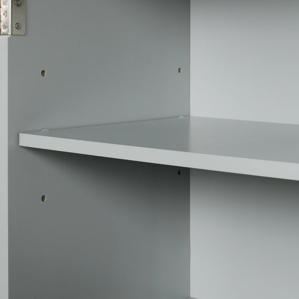 English Elm Wide Grey Bathroom Storage Cabinet with 2 Drawers, 2 Doors, Adjustable Shelf, Anti-Tip, 120lb Capacity WF312729AAE