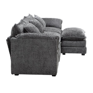 English Elm United We Win 112" Oversized L-Shaped Sectional Sofa - Modern Chenille Cloud Couch With Ottoman & Memory Foam P2 W1568S00182-GIGA