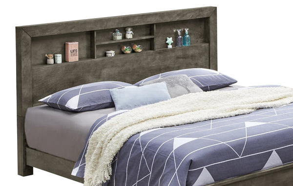 English Elm Transitional King-Sized Bed In Soft Gray - Timeless Design, Durable Construction, Easy Assembly! B078S00242-GIGA