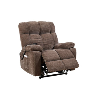 English Elm Liyasi Zero Gravity Power Recliner Eco Leather Massage Lumbar Heat Usb Charging Brown W820S00074