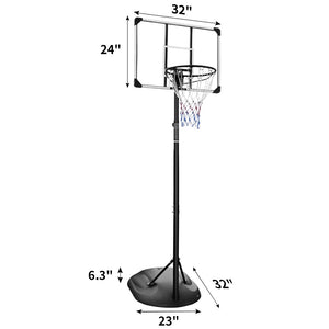 English Elm Portable Basketball Hoop Adjustable Steel System with Pvc Backboard for Youth and Adults W1408138528