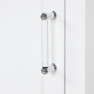 English Elm Tall Freestanding Bathroom Cabinet Two Drawers Adjustable Shelves Matte Mdf Storage White N725P407739K