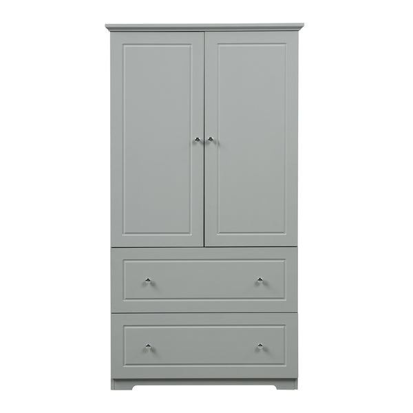 English Elm Wide Grey Bathroom Storage Cabinet with 2 Drawers, 2 Doors, Adjustable Shelf, Anti-Tip, 120lb Capacity WF312729AAE