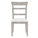 Hearth and Haven Upholstered Pine Wood Dining Chairs (19.1x24x37.4Inch)Set Of 2, Dining Room Kitchen Side Chair Ladder Back Side Chairs Gray W876131313