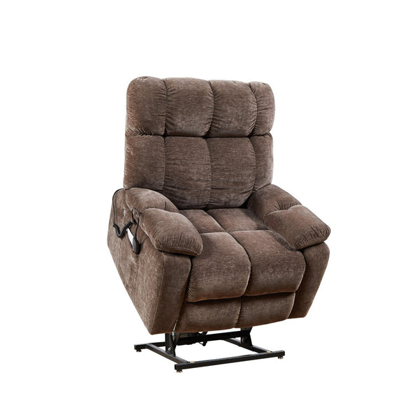 English Elm Liyasi Zero Gravity Power Recliner Eco Leather Massage Lumbar Heat Usb Charging Brown W820S00074