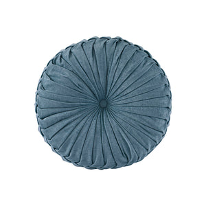English Elm Dia 22"x6" Poly Chenille Round Floor Pillow Cushion - Tufted Pleated Texture, Soft Polyester Fill, Cozy Stylish Seating Accents B035129624