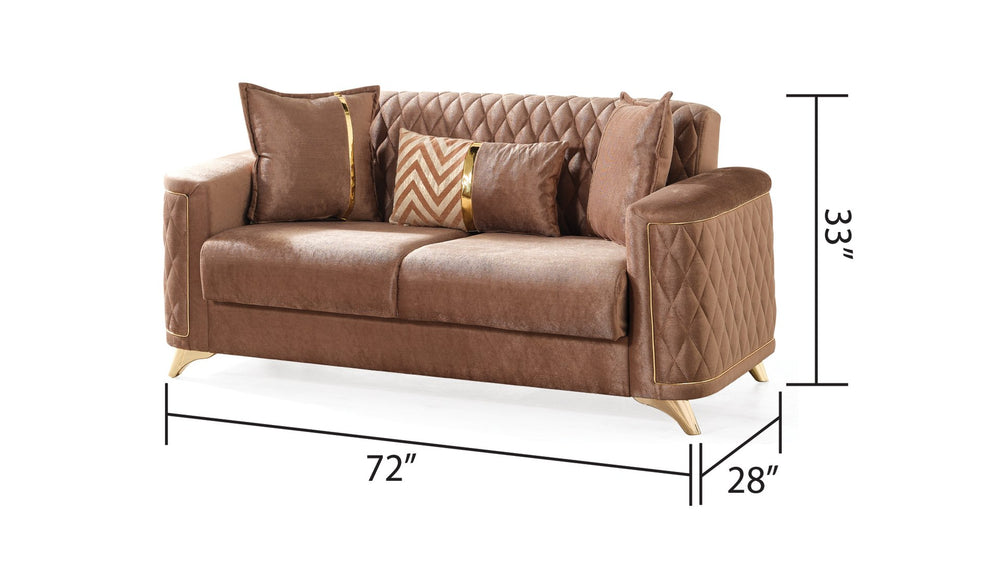 English Elm Luna Copper Modern Loveseat — Chic Tailored Design, Plush Comfort, Durable Upholstery, Stylish Accent (97) B009S01539