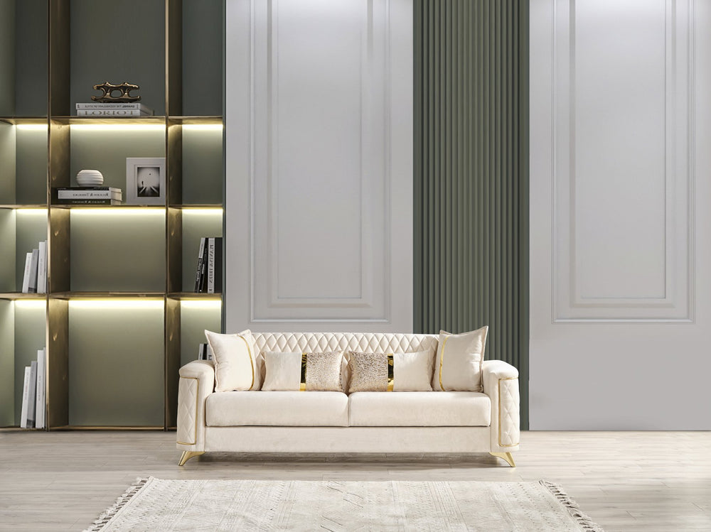 English Elm Luna Modern Sofa in Ivory — Contemporary Comfort, Clean Lines, Tailored Chic Design for Living Room (95) B009S01875