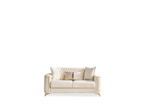 English Elm Luna Ivory Modern Loveseat – Chic Contemporary Two-Seater Sofa with Tailored Lines, Cozy Comfort B009S01538