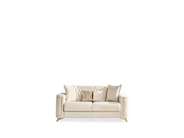 English Elm Luna Ivory Modern Loveseat – Chic Contemporary Two-Seater Sofa with Tailored Lines, Cozy Comfort B009S01538