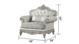 English Elm Tuscan Plush Velvet Accent Chair with Solid Wood Frame, Silver Finish, Traditional Cozy Comfort B009138506