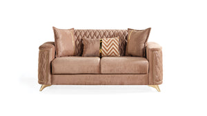 English Elm Luna Copper Loveseat Modern Sofa - Chic Tailored Design, Plush Comfort, Durable Upholstery, Stylish Accent B009S01870