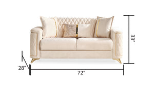 English Elm Luna Ivory Modern Loveseat – Chic Contemporary Two-Seater Sofa with Tailored Lines, Cozy Comfort B009S01538