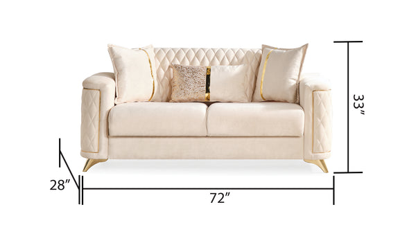 English Elm Luna Ivory Modern Loveseat – Chic Contemporary Two-Seater Sofa with Tailored Lines, Cozy Comfort B009S01538