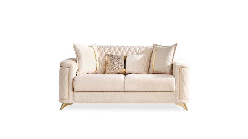 English Elm Luna Ivory Modern Loveseat – Chic Contemporary Two-Seater Sofa with Tailored Lines, Cozy Comfort B009S01538