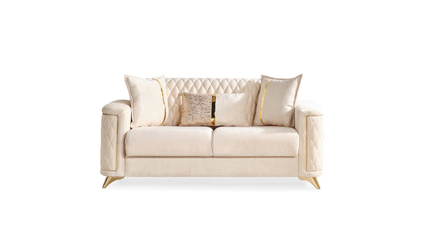 English Elm Luna Ivory Modern Loveseat – Chic Contemporary Two-Seater Sofa with Tailored Lines, Cozy Comfort B009S01538