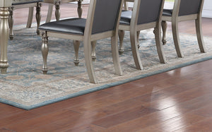 English Elm Majestic Formal Side Chairs Set of 2 — Tufted Upholstered Cushion Seats, Intricate Wood Frame Design Silver+Grey 21 L x 15 W x 45 H B011138658