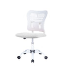Home Office Chair Ergonomic Desk Chair Mesh Computer Adjustable Height Seat 360° Swivel Gaming Armless Chair-White