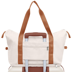 English Elm Luggage 4 Piece Abs Hard Shell Expandable Suitcase Set with Spinner Wheels Travel Bag Ivory PP531909AAO