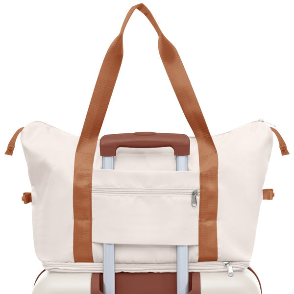 English Elm Luggage 4 Piece Abs Hard Shell Expandable Suitcase Set with Spinner Wheels Travel Bag Ivory PP531909AAO