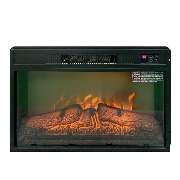 English Elm TVstand,media modern gray entertainment console with 1400W infrared electric fireplace, LED Bluetooth band, 62.6" L storage cabinet for TVs up to 65", safe flame effect, 120V home heating ambiance W679119744