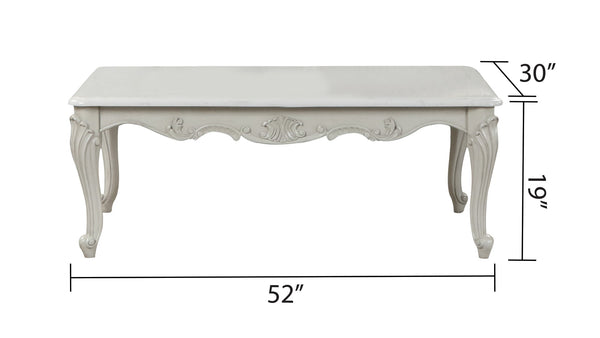 English Elm Tuscan Charm Handcrafted Wood Coffee Table In Elegant Silver-Gray For Timeless Living Room Style B009138507-GIGA