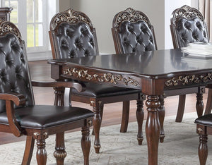 English Elm Formal Rubberwood Extendable Dining Table Antique Carved Legs Seats Large Gatherings Brown B011138667
