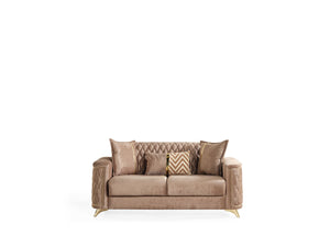 English Elm Luna Copper Loveseat Modern Sofa - Chic Tailored Design, Plush Comfort, Durable Upholstery, Stylish Accent B009S01870