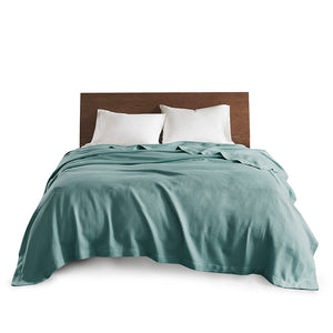 English Elm Blanket Egyptian Cotton Twin Throw Blanket, Ultra-Soft Durable Weave, Machine Washable Comfort Teal 15.75 L x 12.6 W x 3.54 H B03598575