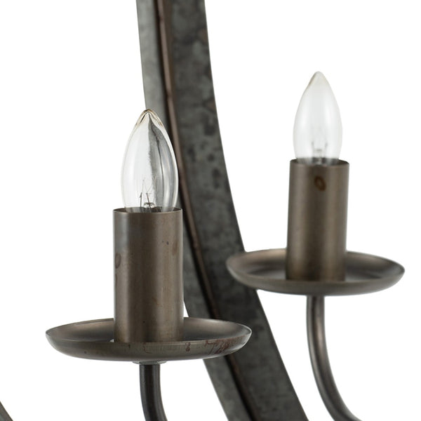 English Elm 4 Light Iron Candelabra Chandelier Rustic Vintage Farmhouse Foyer Dining Room W2078138923