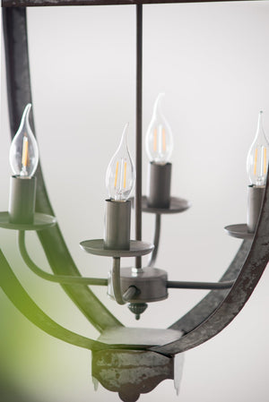English Elm 4 Light Iron Candelabra Chandelier Rustic Vintage Farmhouse Foyer Dining Room W2078138923