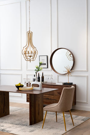 English Elm 4 Light Iron Chandelier Antique Gold Candelabra Arms Foyer Dining Entryway Fixture W2078138917