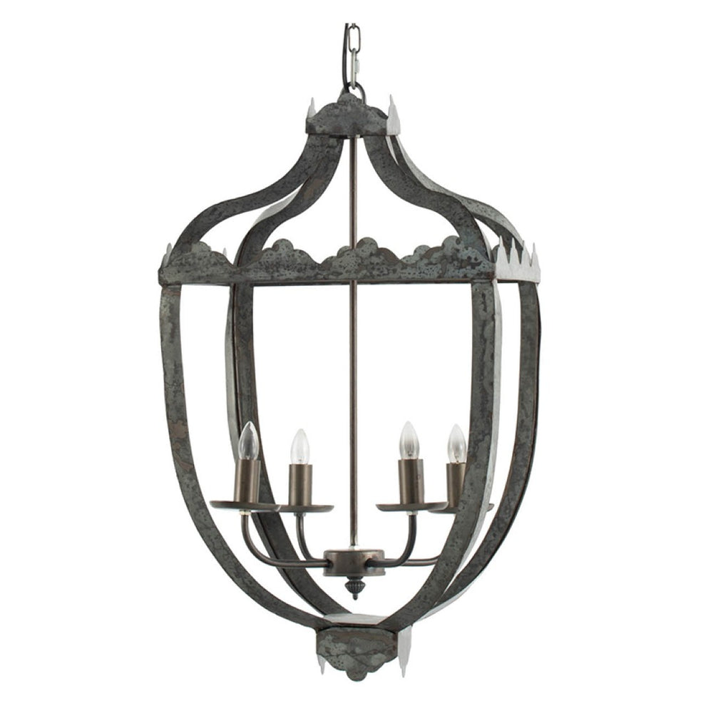 English Elm 4 Light Iron Candelabra Chandelier Rustic Vintage Farmhouse Foyer Dining Room W2078138923