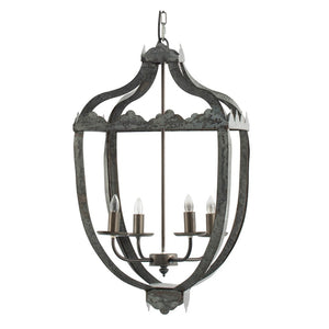 English Elm 4 Light Iron Candelabra Chandelier Rustic Vintage Farmhouse Foyer Dining Room W2078138923